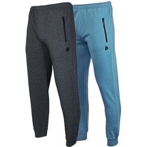 Donnay Donnay Heren - 2-Pack - Joggingbroek Jack - Donkergrijs & Vintage blauw