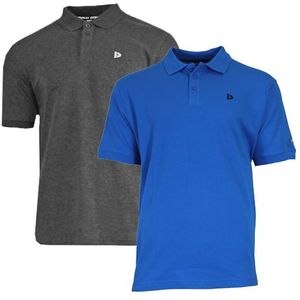 Donnay Donnay Heren - 2-Pack - Polo shirt Noah - Donkergrijs & Cobaltblauw