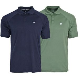 Donnay Donnay Heren - 2-Pack - Sport Polo Bjorn - Navy & Jungle Green