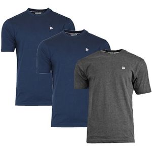 Donnay Donnay Heren - 3-Pack - T-Shirt Vince - Navy & Donkergrijs