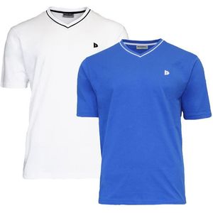 Donnay Donnay Heren - 2-Pack - T-Shirt Jason - Wit & Korenblauw