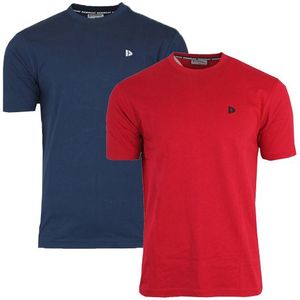 Donnay Donnay Heren - 2-Pack - T-Shirt Vince - Navy & Rood