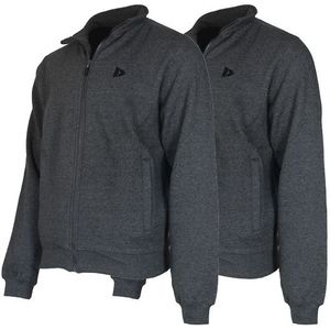 Donnay Donnay Heren - 2-Pack - Vest met kraag Bryan - Donkergrijs gemêleerd
