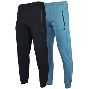 Donnay Donnay Heren - 2-Pack - Joggingbroek Jack - Zwart & Vintage blauw