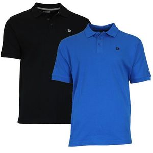 Donnay Donnay Heren - 2-Pack - Polo shirt Noah - Zwart & Cobaltblauw