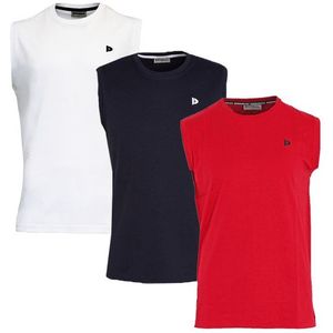 Donnay Donnay Heren - 3-Pack - Mouwloos T-shirt Stan - Wit/Navy/Rood