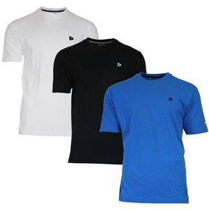 Donnay Donnay Heren - 3-Pack - T-Shirt Vince - Wit/Zwart/Cobaltblauw