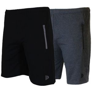 Donnay Donnay Heren - 2-Pack - Korte joggingbroek Nick - Zwart & Donkergrijs