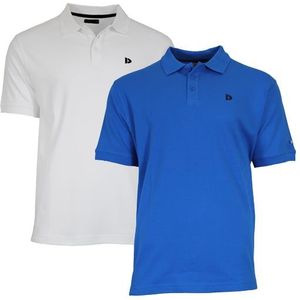 Donnay Donnay Heren - 2-Pack - Polo shirt Noah - Wit & Cobaltblauw