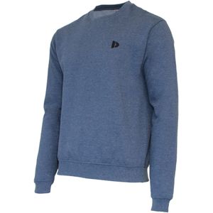 Donnay Donnay Heren - Fleece Crew Sweater Dean - Donkerblauw gemêleerd