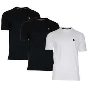 Donnay Donnay Heren - 3-Pack - T-Shirt Vince - Zwart & Wit