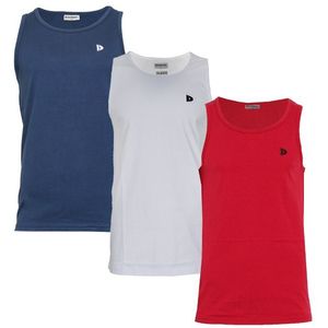 Donnay Donnay Heren - 3-Pack - Singlet James - Navy/Wit/Rood