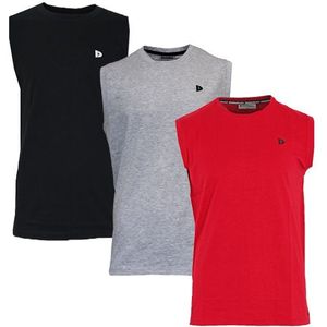 Donnay Donnay Heren - 3-Pack - Mouwloos T-shirt Stan - Zwart/Lichtgrijs/Rood
