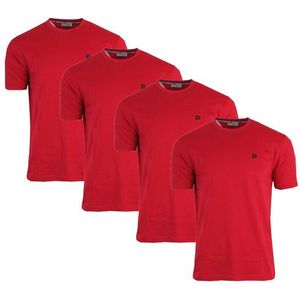 Donnay Donnay Heren - 4-Pack - T-Shirt Vince - Donkerrood