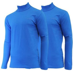 Campri Campri Heren -  2-Pack - Skipully - shirt met col - Cobaltblauw