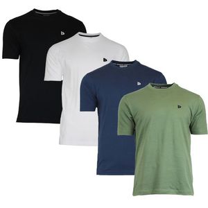 Donnay Donnay Heren - 4-Pack - T-Shirt Vince - Zwart/Wit/Navy/Army