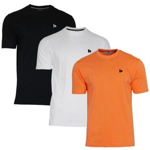 Donnay Donnay Heren - 3-Pack - T-Shirt Vince - Zwart/Wit/Apricot