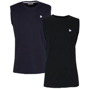 Donnay Donnay Heren - 2-Pack - Mouwloos T-shirt Stan - Navy & Zwart