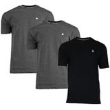 Donnay Donnay Heren - 3-Pack - T-Shirt Vince - Donkergrijs & Zwart