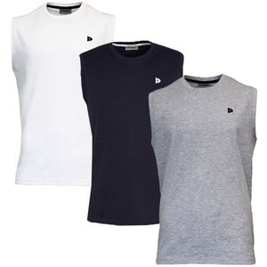 Donnay Donnay Heren - 3-Pack - Mouwloos T-shirt Stan - Wit/Navy/Lichtgrijs