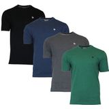 Donnay Donnay Heren - 4-Pack - T-Shirt Vince - Zwart/Navy/Grijs/Groen