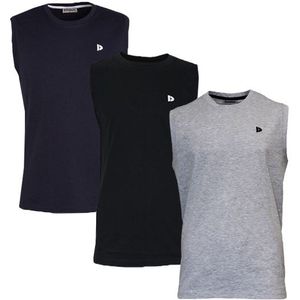 Donnay Donnay Heren - 3-Pack - Mouwloos T-shirt Stan - Navy/Zwart/Lichtgrijs