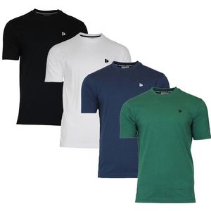 Donnay Donnay Heren - 4-Pack - T-Shirt Vince - Zwart/Wit/Navy/Groen