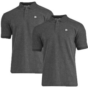 Donnay Donnay Heren - 2-Pack - Polo shirt Noah - Donkergrijs gemêleerd