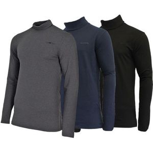 Campri Campri Heren - 3-Pack - Skipully - shirt met col - Donkergrijs/Navy/Zwart