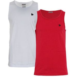 Donnay Donnay Heren - 2-Pack - Singlet James - Wit & Rood