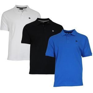Donnay Donnay Heren - 3-Pack - Polo shirt Noah - Wit / Zwart / Cobaltblauw