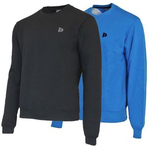 Donnay Donnay Heren - 2-Pack - Fleece Crew Sweater Dean - Zwart & True Blue