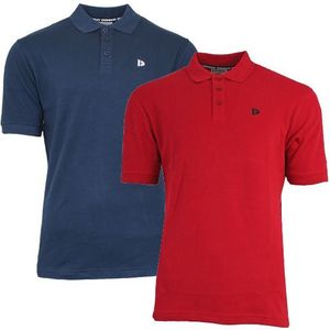 Donnay Donnay Heren - 2-Pack - Polo shirt Noah - Navy & Rood