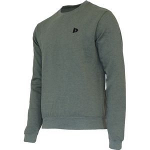 Donnay Donnay Heren - Fleece Crew Sweater Dean - Legergroen gemêleerd