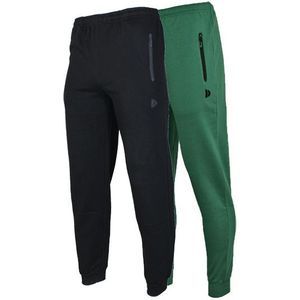 Donnay Donnay Heren - 2-Pack - Joggingbroek Jack - Zwart & Bosgroen