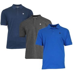 Donnay Donnay Heren - 3-Pack - Polo shirt Noah - Navy / Donkergrijs / Cobaltblauw
