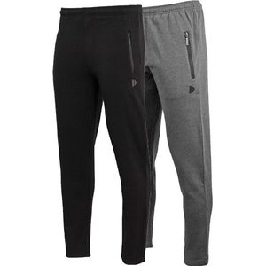 Donnay Donnay Heren - 2-Pack - Joggingbroek rechte pijp Sky - Zwart & Donkergrijs