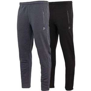 Donnay Donnay Heren - 2-Pack - Joggingbroek rechte pijp Sky - Navy & Zwart