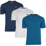 Donnay Donnay Heren - 3-Pack - T-Shirt Vince - Navy/Wit/Petrol Blue