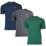 Donnay Donnay Heren - 3-Pack - T-Shirt Vince - Navy/Donkergrijs/Bosgroen