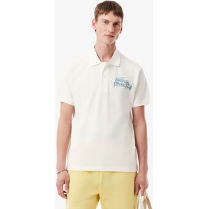 Lacoste Classic Fit-Polohemd L.12.12 mit Druck - Weiß / Blau Size S