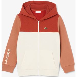 Lacoste Hoodie mit Colorblock-Design - Braun / Hellbraun / Weiß Size 6 Jahre