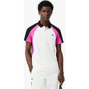 Lacoste Sport-Polohemd mit Colorblock-Print - Weiß / Rosa / Schwarz Size 3XL