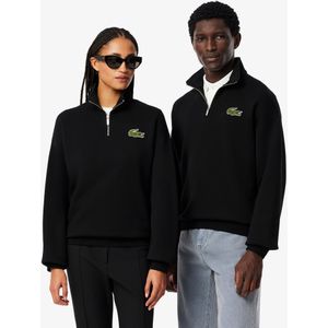 Lacoste Loose Fit-Sweatshirt mit Badge im Nacken und Reißverschluss - Schwarz Size 6 - XL