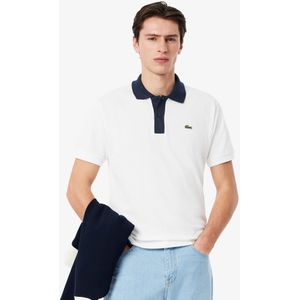 Lacoste Classic Fit-Polohemd L.12.12 mit kontrastierendem Kragen - Weiß / Navy Blau Size 4XL