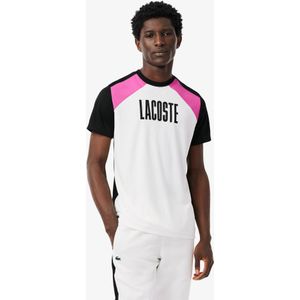Lacoste Sport-T-Shirt mit Colorblock-Design - Weiß / Schwarz / Rosa Size 3XL