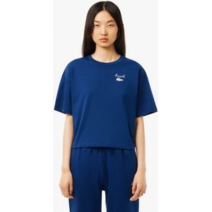 Lacoste T-Shirt aus Baumwolle mit Logo - Blau Size 40