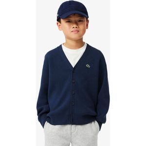 Lacoste Cardigan aus Baumwolle und Wolle mit V-Ausschnitt - Navy Blau Size 16 Jahre