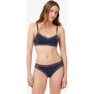 Lacoste Badeoberteil mit Akzent-Einfassung - Navy Blau / Hellblau / Rot Size 40