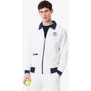 Lacoste Tennisjacke Heritage, mit Badge-Detail und Ultra Dry-Technologie - Weiß / Navy Blau Size 6 - XL